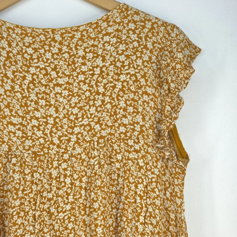 Savannah Jane Flutter Sleeve Blouse 1X Embroidered Floral Cottage Peasant Boho - Picture 12 of 14